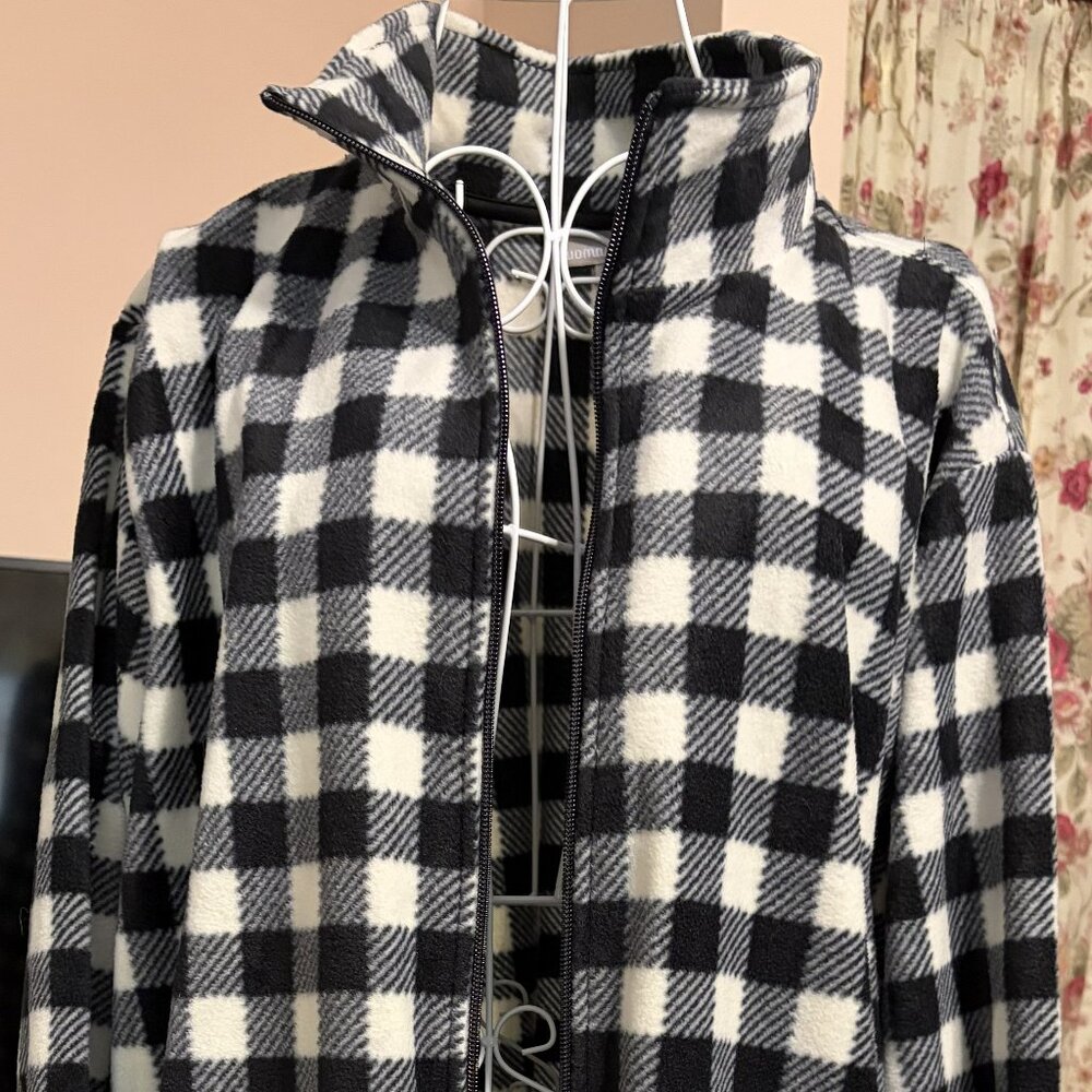 Woman Within Microfleece Zip Up Jacket, Buffalo Plaid, sz 22/24
